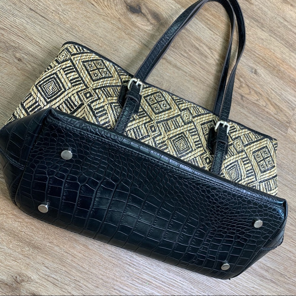 Dana Buchman Women's Black & Tan Shoulder Bag - Picture 6 of 12